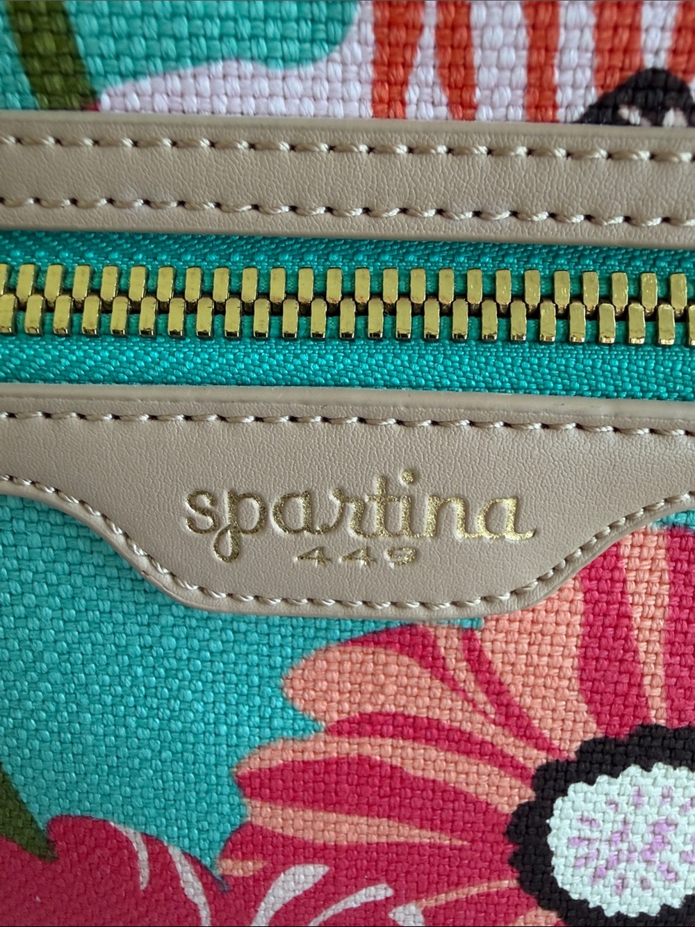 Spartina 449 Chloe Backpack Floral Linen Structured Coastal Beachy - Picture 2 of 11